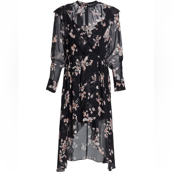 IRO Iliona Floral Chiffon Midi Dress - Picture 4 of 6